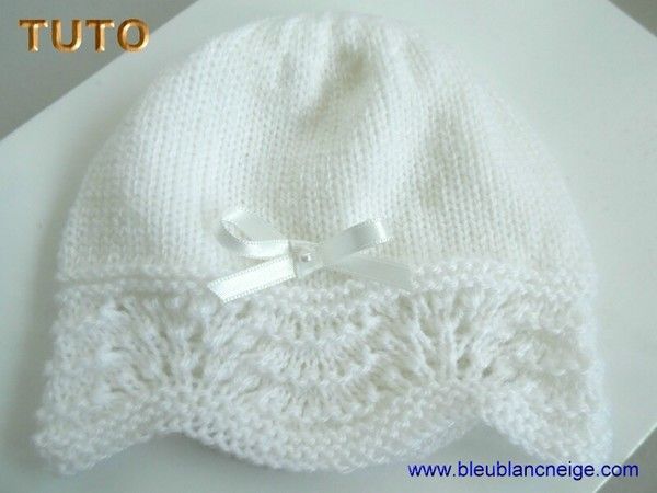 Explications, Tricot Bébé, TUTO, Bonnets Vagues Layette