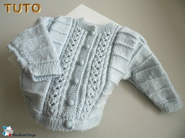 Explications Tricot Bebe Tuto GILET Bonnet Laine Fait Main